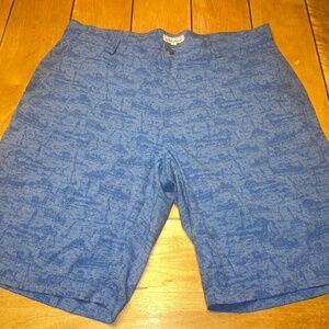Peter Millar Shackleford Hybrid Performance Shorts Nautical All Over Print 34